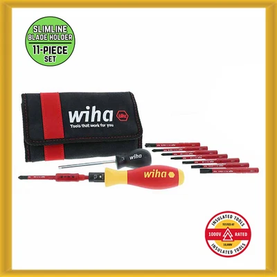 Wiha Insulated TorqueVarioS 10 to 50 In/lbs and SlimLine Blade 11-Piece Set NEW - Image 1 of 4