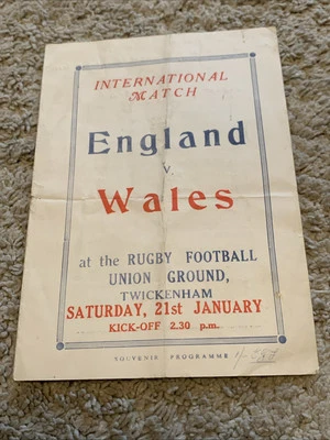 England v Wales 1951/52 Rugby Union programme Twickenham Rare - Image 1 of 4