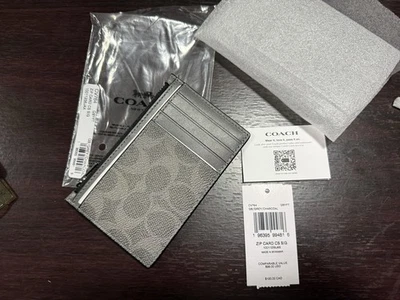 Coach Men’s Zip Card Case Wallet In Signature Canvas - image 1 of 4