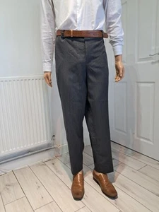 Debenhams 1778 Charcoal Slim Fit Trousers 40R Flat Front Smart/Workwear BNWOT - Picture 1 of 9