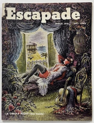 ESCAPADE Men's Magazine (March 1956) BETTIE PAGE Bunny Yeager Vintage Pinup Foto 1 de 4