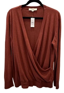 Loft Damen Rost Wickel Front Pullover XXL Viskose/Nylon/Wolle Bürokleidung Freizeit - Bild 1 von 7