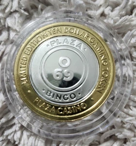 Collezionisti Edizione Limitata Plaza Casino Silverstrike Bingo -O 69 Dieci Dollar Chip - Foto 1 di 7