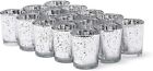 15 Silver Glass Tea Light Holders Speckled Candle Holders Wedding Home Decor 
