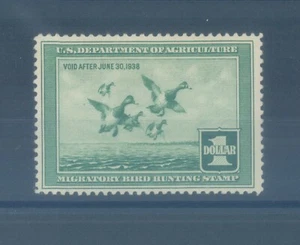 USA Migratory Bird Hunting Stamp One Dollar US Dept of Agriculture 1937 - MH - Picture 1 of 1