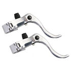Pair Aluminum Bike Brake Levers for Fixed Gear, Silver, Fits 22.2mm/24mm