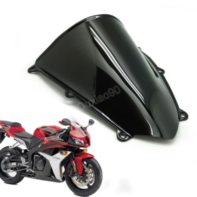 Blakc двойной пузырь ветровое стекло лобовое стекло ABS для Honda CBR600RR 2007-2012 новый - Изображение 1 из 3