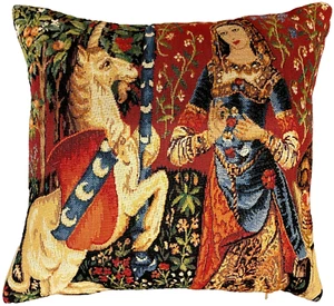 LADY & THE UNICORN 5 SENSES, THE SMELL 14" 35CM TAPESTRY CUSHION COVER WITH ZIP - Picture 1 of 7