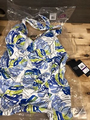 Tommy Hilfiger White/Blue Tankini Swim Top Size XXL Brand New - Image 1 of 3