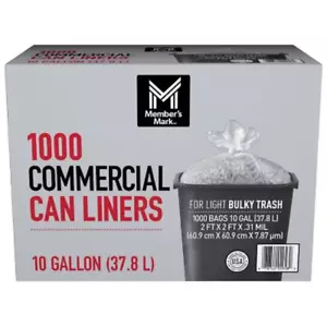 Member'S Mark 10 Gallon Commercial Trash Bags 1000 Ct. - Picture 1 of 12