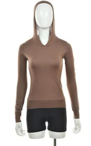 Suéter para mujer Juicy Couture talla S marrón con capucha manga larga seda - Imagen 1 de 5