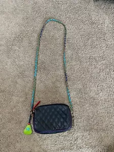 Bolso Bandolera Mywalit Cuero Acolchado Negro Multicolor Correa de Cadena - Imagen 1 de 12