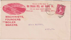 1897 Duplex DES MOINES IOWA 1897 red illust Des Moines Mfg Supply Co (b359) - Picture 1 of 1