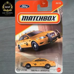 Matchbox Ford Police Interceptor Yellow Taxi #29 Mainline 2025 Estuche G | COCHE NUEVO - Imagen 1 de 2