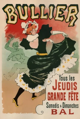 Bullier French Theatre 1899 Vintage Art Wall Indoor Room Poster - POSTER 20x30 - Image 1 of 4