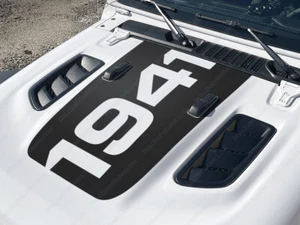 1941 Hood Decal to fit Rubicon Jeep Wrangler Gladiator JL JT 2018-2024 - Picture 1 of 4