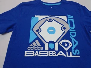 Adidas Baseball Blue Youth Boys Large (14-16) Athletic Short Sleeve T-Shirt - Picture 1 of 6