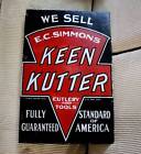 1920's Keen Kutter porcelain flange display sign, very old and good condition **