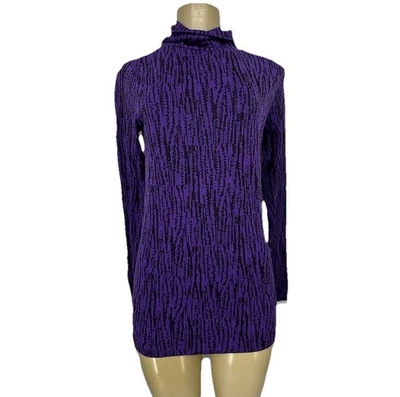 Top Athleta mediano para mujer Flurry Elemental cuello alto púrpura manga larga P102 Foto 1 de 4