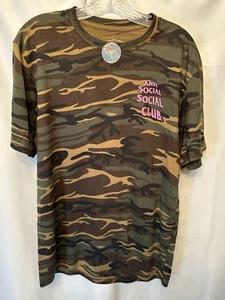 Neu mit Etikett Anti Social Social Club T-Shirt Größe Medium Ghost Camouflage rosa Buchstaben - Bild 1 von 8