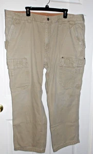 DULUTH TRADING CO MENS BEIGE PANTS 46X32 CARGO - Picture 1 of 6