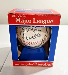 1985 KC Royals Reproduced Autographed Baseball CIB - Frank White & George Brett - Picture 1 of 7
