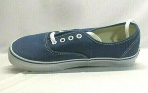 Vans Unisex Authentic Solid Canvas Skateboard Sneakers,  Navy/white  - Picture 1 of 5