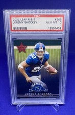 2002 LEAF ROOKIES & STARS JEREMY SHOCKEY RC #265 PSA 10 MIAMI HURRICANES GIANTS