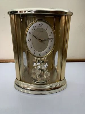 Citizen Quartz Shelf Clock with Rotating Pendulum 4636 Made In Japan - Image 1 of 4