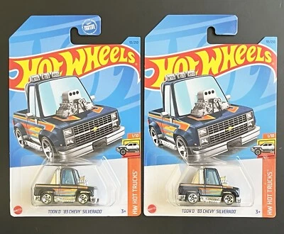 2023 Hot Wheels 93/250 HKK57 Toon'd '83 Chevy Silverado Hot Trucks SET/LOT OF 2 - Image 1 of 4