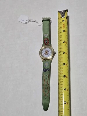 Vintage Swatch Watch CUZCO GK154 1993 Embroidered Leather Band Swiss Made - Image 1 of 4