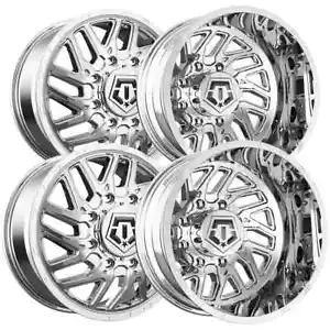 (Set-4) TIS 544C Dually 17x6.5 8x6.5/8x165.1 Chrome Wheels Rims 17 Inch - Picture 1 of 12