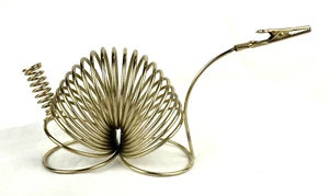 Vintage Wire Coil Letter Holder w/Clip Head- Dinosaur, Loch Ness, Free Ship - Picture 1 of 9