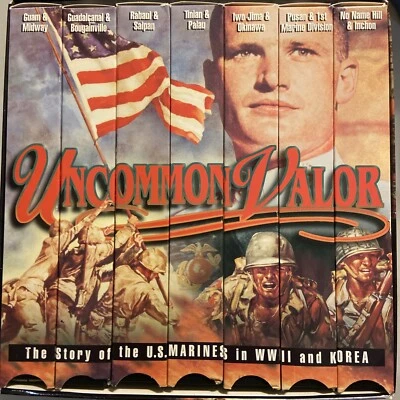 Uncommon Valor VHS Set-7 Tapes The Story the U.S. Marines In WWII & Korean War - Image 1 of 3