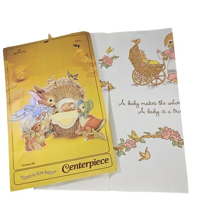 Centro de mesa vintage sello mantel Rock A Bye decoración baby shower Foto 1 de 4