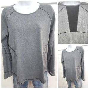 Cuddl Duds Women's Activewear Top Size L Gray Long Slv Thumbholes  - Picture 1 of 12