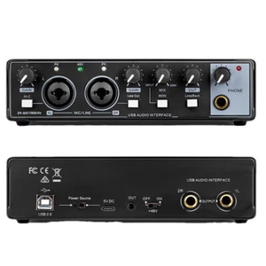Professional Usb Audio Interface Sound Card For Studio Equipment Live Recording - Picture 1 of 16