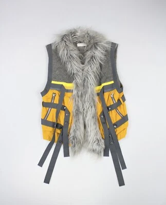 Chaleco Dries Van Noten AW14 Muestra Imitación Piel Correas Bondage Amarillo Gris Talla S M L Foto 1 de 4