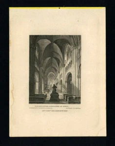 Interior Of The Bonn Cathedral Engraving Original Print From The 19th Century - Picture 1 of 1