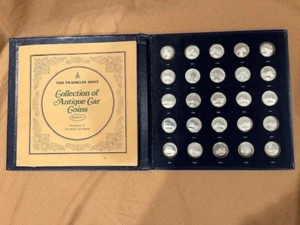 1969 Franklin Mint 25 Coin Collection Sterling Silver Antique Car Coins Series 1 - Picture 1 of 14