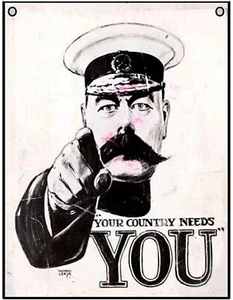 Vintage Lord Kitchener Your Country Needs You- Metal Sign For Indoor or Outdoor  - Picture 1 of 1