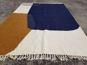 Vintage traditioneller handgefertigter Kelim Wolle mehrfarbig 203 x 140 cm - Bild 1 von 12