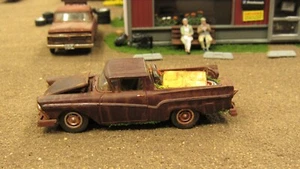 CUSTOM BUILT WEATHERED RUSTY JUNK PARTS YARD 1957 FORD RANCHERO CAR TRUCK 1:64/A - Picture 1 of 15