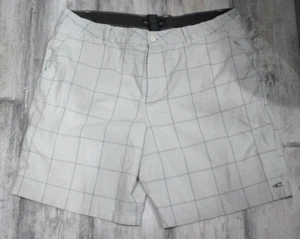 Pantalones Cortos O'Neill Para Hombre Frente Plano Gris y Beige Bolsillos a Cuadros Talla 40 - Imagen 1 de 3