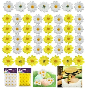 Artificial Flower Heads 4.7cm Fake Daisy Flowers, Easter Bonnet Party Decoration - Picture 1 of 42