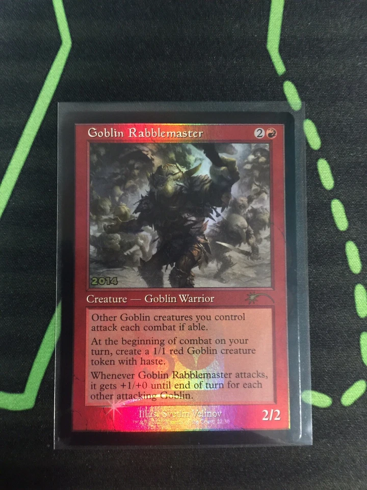 MTG Magic The Gathering Goblin Rabblemaster Foil Retro Frame Promo Commander 30t - Image 1 of 1