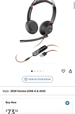 Poly Blackwire C5220 USB-C and 3.5 mm Stereo Headset - Image 1 of 4