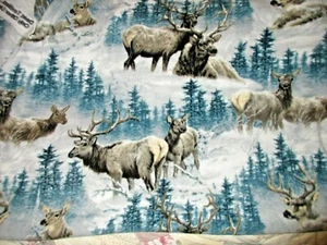 60" x 60" Fleece Material Hirsch Fleece Stoff Druck David Textiles Larry Fanning - Bild 1 von 6