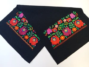 Vtg  Hungarian Matyo pattern Authentic art Hungarian fiber art 36 inches - Picture 1 of 8