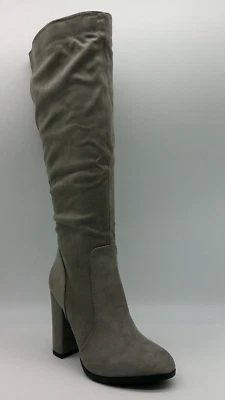 Botas Michael Antonio Izzie Gris Tela Tacones Altos Talla 6 M Tacón Bloque Foto 1 de 4